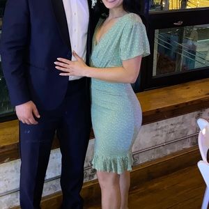 Sage green Jadyn Smocked Bottom Dress